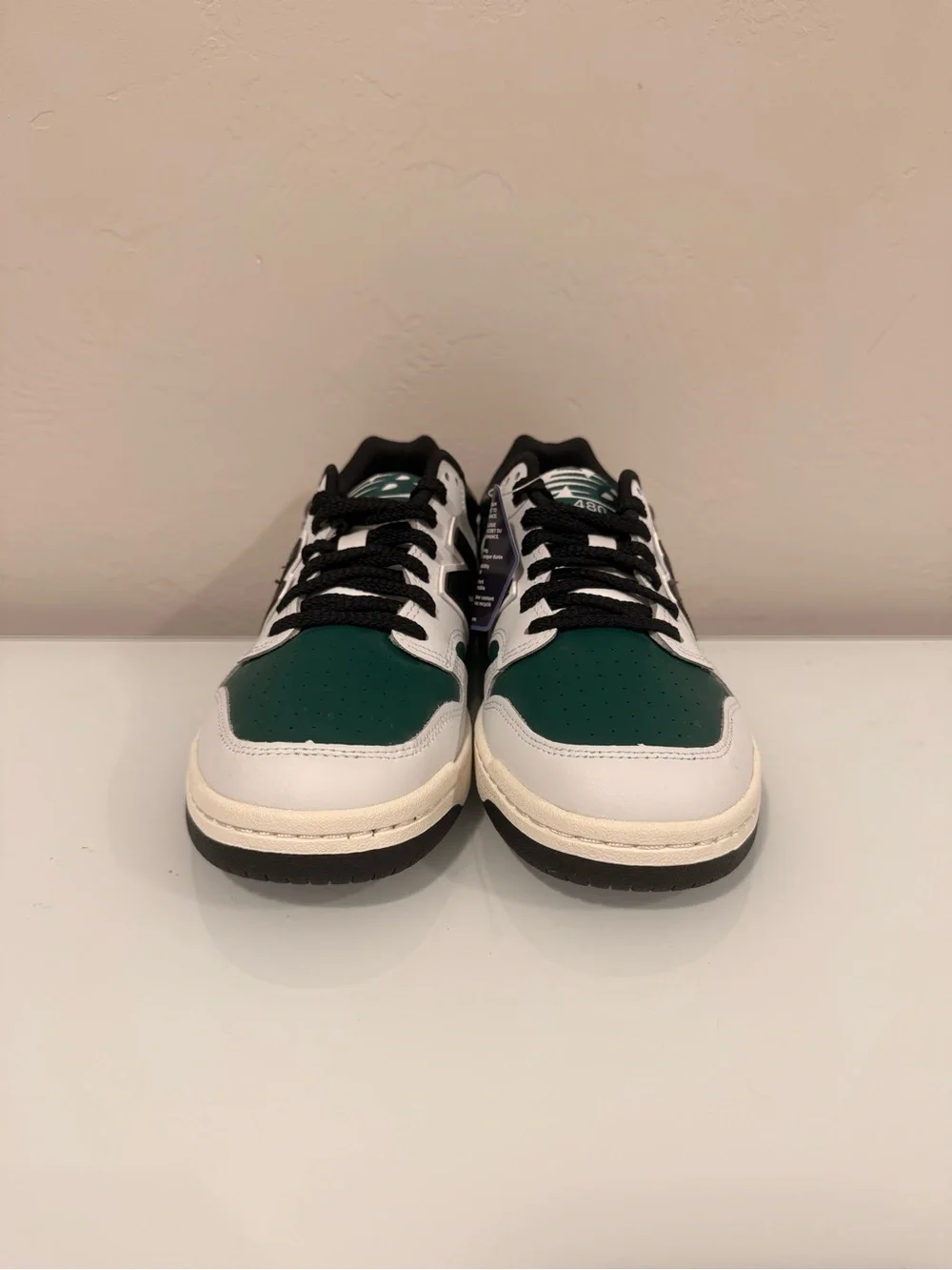 New Balance 480 Men's White, Green & Black Low-Top Sneakers